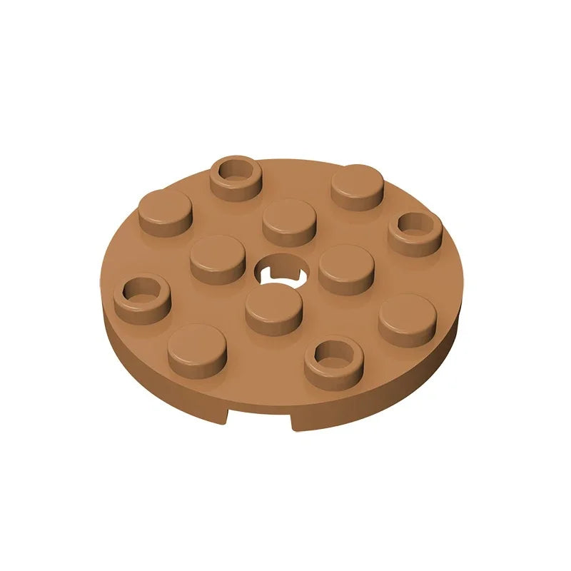 Gobricks GDS-841 Round Plate 4x4 with Hole | Compatible Building Block for DIY Creations