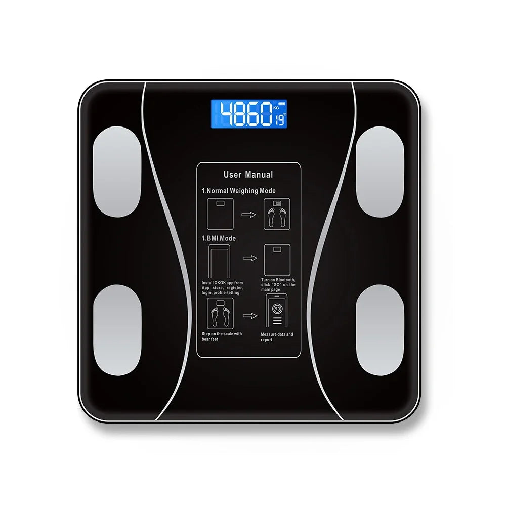 Smart Bluetooth Digital Scale – USB Rechargeable with LED Display and App Sync