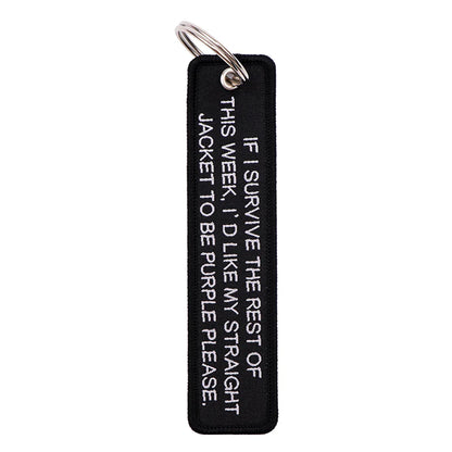 Spanish Quotes Embroidery Key Tag | Motorcycle Keychain for Men