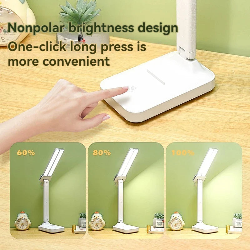 Lampe de Bureau LED Double Tête | Pliable Rechargeable USB Intensité Réglable pour Étude et Lecture