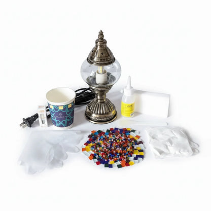 DIY Mosaic Table Lamp Kit Handmade Craft Night Light Parent Child Activity