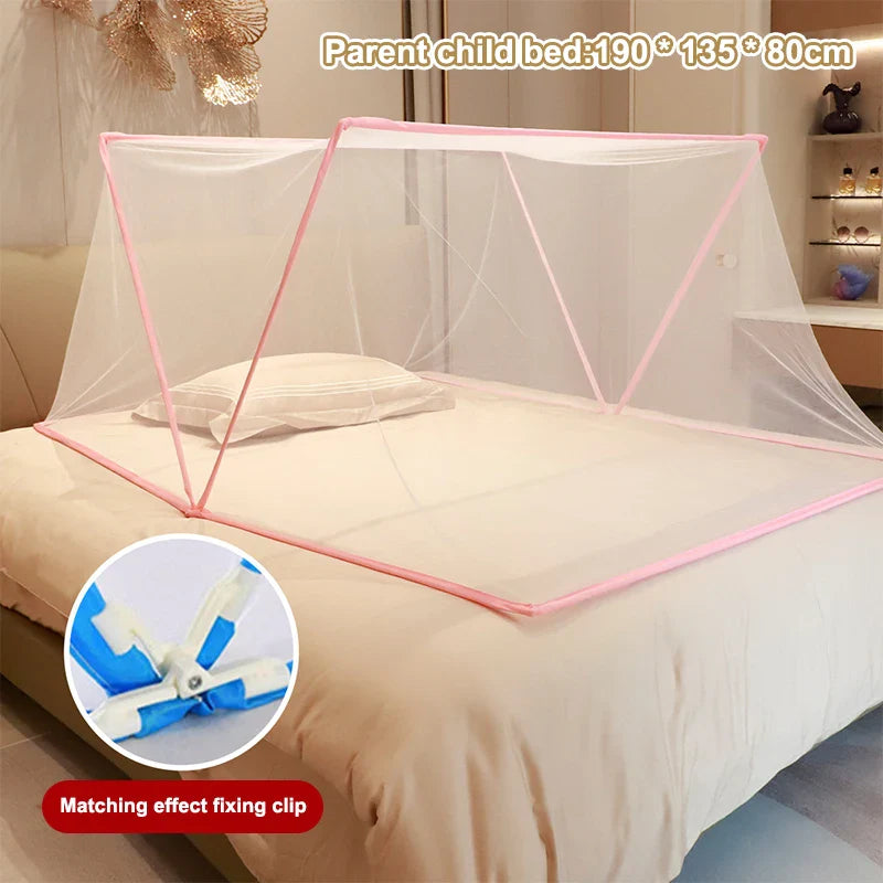 Foldable Mosquito Net for Bed | 3-Point Foldable Design with Good Ventilation