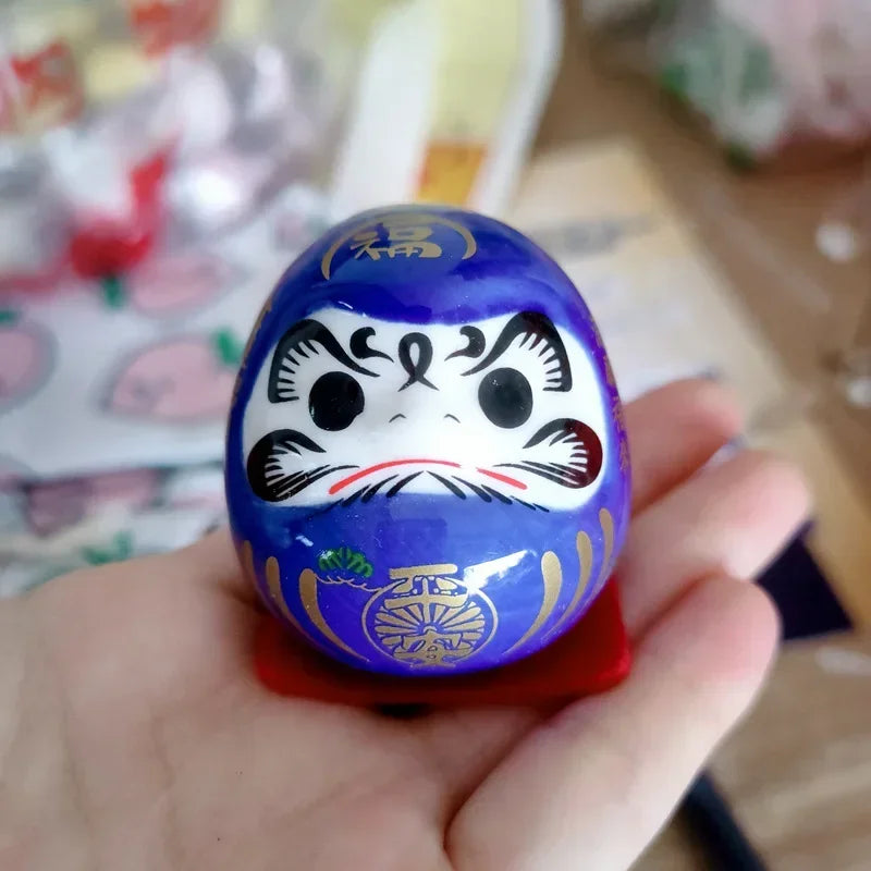 Cerámica Japonesa Daruma Artesanía Gato de la Suerte de Dibujos Animados Adorno de la Fortuna Paisaje Accesorios de Decoración del Hogar Regalos Decoración de la Sala de Estar