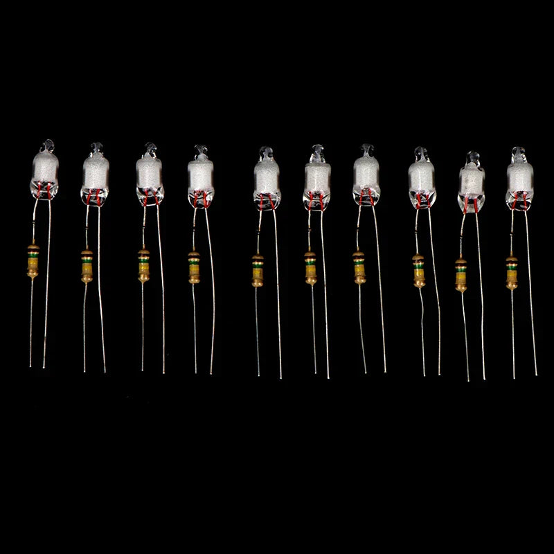 Neon Indicator Light Bulbs 10-Pack | 220V with Built-In Resistor