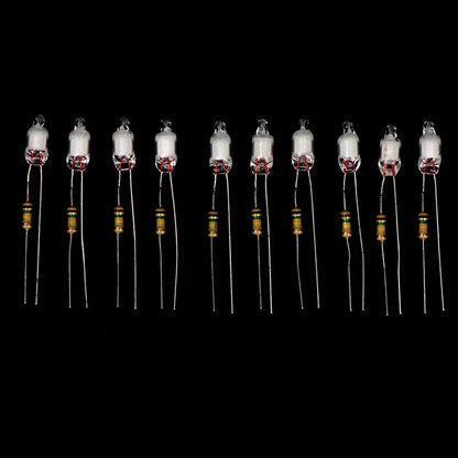 Neon Indicator Light Bulbs 10-Pack | 220V with Built-In Resistor