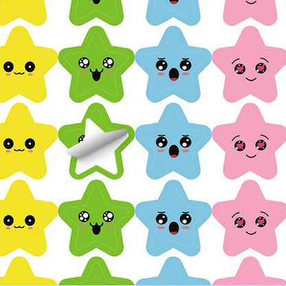 Happy Face Stars Reward Sticker Pack | 450-3000 Sheets for DIY Decor