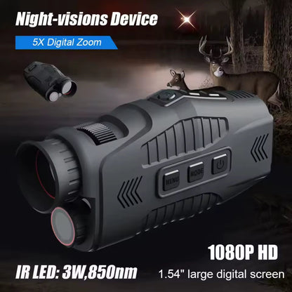 1080P Night Vision Monocular with Infrared Zoom HD Hunting Telescope for Day/Night Use