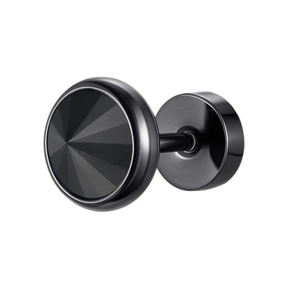 Stainless Steel Men’s Earrings | 8mm Multi-Faceted Screw Back Stud