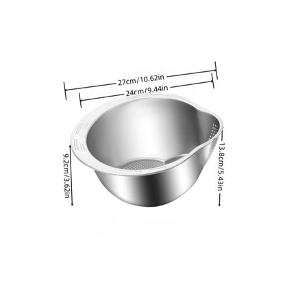 Bol de Lavage de Riz en Acier Inoxydable 304, Passoire à Riz, Passoire à Fruits et Légumes, Ustensiles de Cuisine