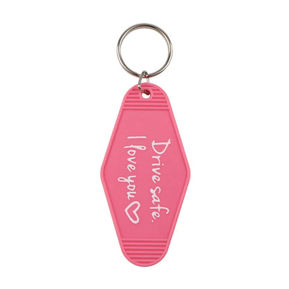 Plastic Key Chain for Keys | Pink Rhombic Key Tag Gift