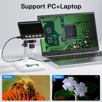 4.3 Inch IPS USB Digital Microscope 1000X Coin Soldering Repair Camera