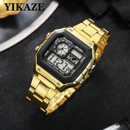 MAYZHISU Classic Men's Digital Watch | Luxury Stainless Steel Sport Watch