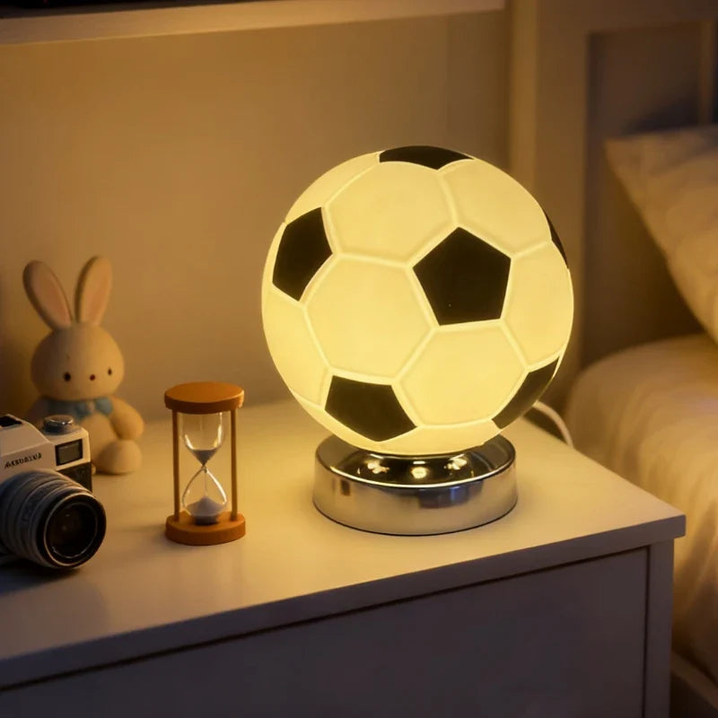 Football Table Lamp LED Desk Light Sports Bedroom Nightstand Home Decor
