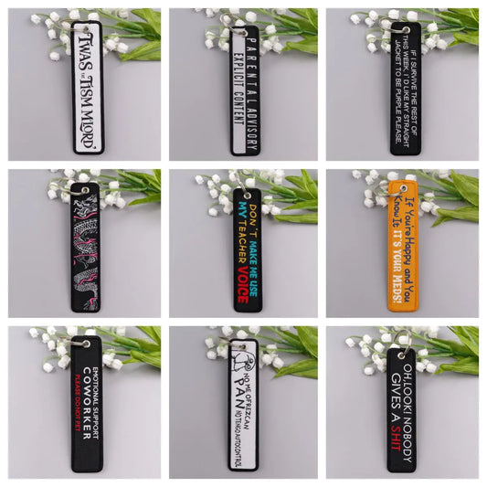 Spanish Quotes Embroidery Key Tag | Motorcycle Keychain for Men