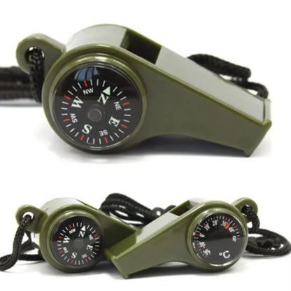 3-in-1 Compass Whistle Thermometer | Portable Outdoor Survival Tool