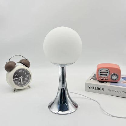 Glass Round Table Lamp Home Bedroom Desk Night Light Atmosphere Bedside Lamp
