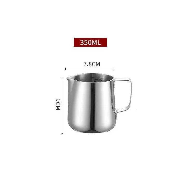 Pichet à lait en acier inoxydable avec échelle, 350/600/1000 ml, pour café et latte art