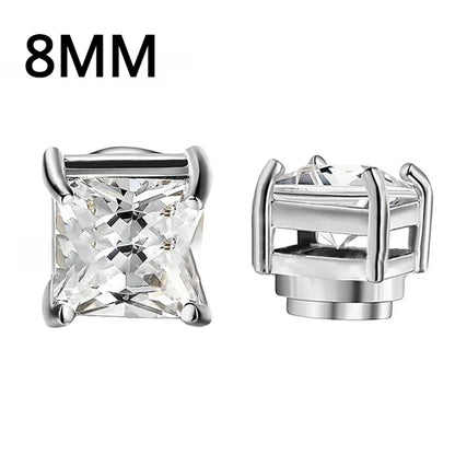 Fashion Crystal Magnetic Clip Ear Stud | Non Piercing Earrings for Men Women
