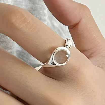 VENTFILLE 925 Sterling Silver Flower Lace Ring | Korean Fashion Adjustable CZ Ring