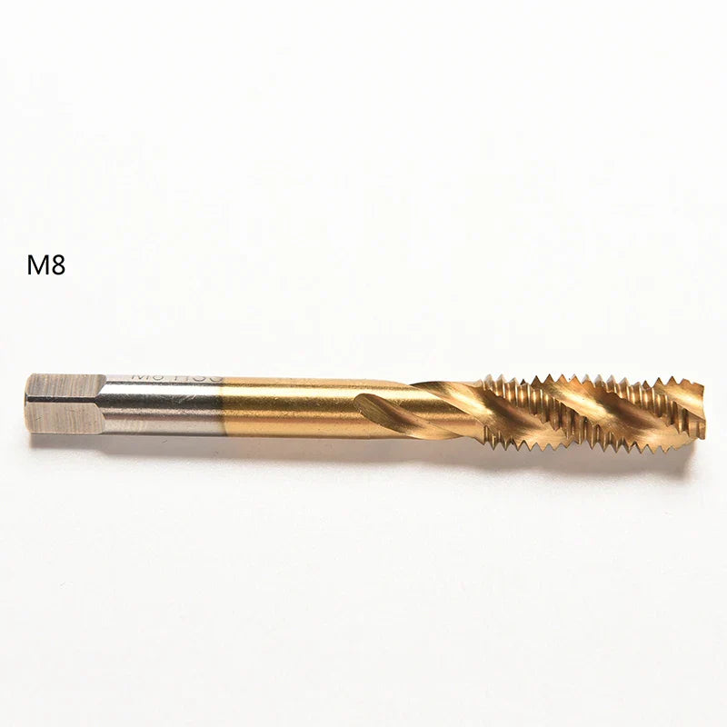 Titanium Coated HSS Spiral Fluted Machine Screw Tap Set | Metric Threading Tool