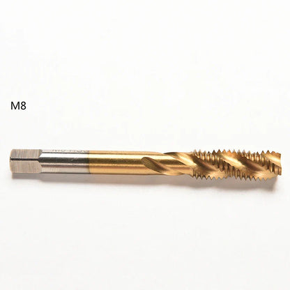 Titanium Coated HSS Spiral Fluted Machine Screw Tap Set | Metric Threading Tool