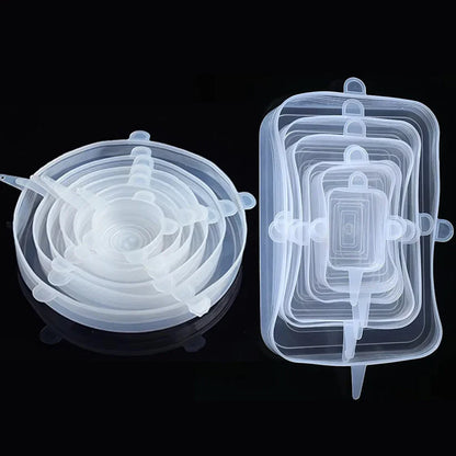 6 Pcs Silicone Stretch Lids for Kitchen Food Covers | Universal Bowl Caps
