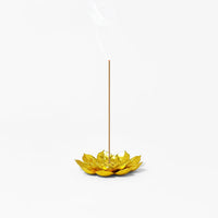 Gold Lotus Incense Burner | Metal Incense Holder with Detachable Ash Catcher