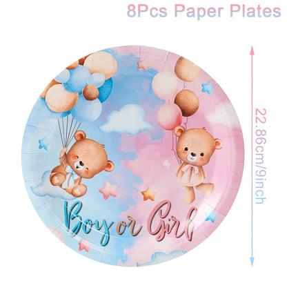 Gender Reveal Party Disposable Tablecloth Boy or Girl Baby Shower Decor Newborn Table Cover Gender Reveal Party Supplies