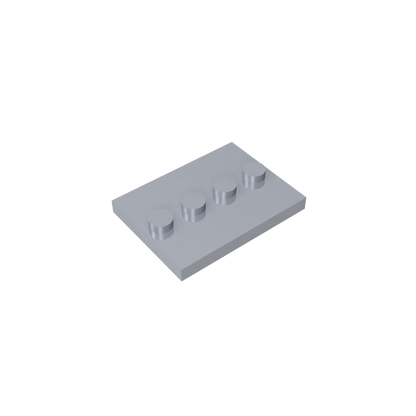 Gobricks GDS-980 Tile, Modified 3 x 4 with 4 Studs in Center | Compatible Building Block for DIY and MOC