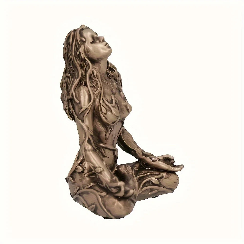 Statue de déesse, Statue de Gaïa, Nature Terre Mère, Statue de lune, Statue de sorcière en résine, Décoration de maison, Décoration de jardin