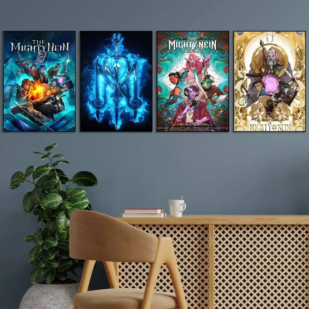 Animation The Mighty Nein Poster HD Art Autocollant Mural Imperméable Décoration Maison Salon Bar