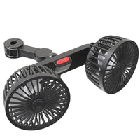 Portable Dual-Head USB Fan for Car with 360° Rotation & 3 Speed Settings for Ultimate Comfort