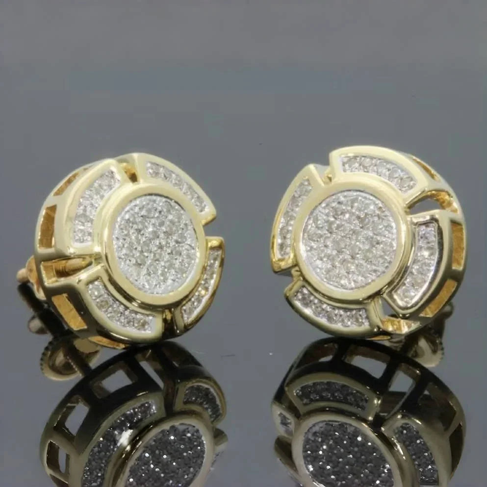 Square Cubic Zirconia Stud Earrings | Vintage Style for Women and Men