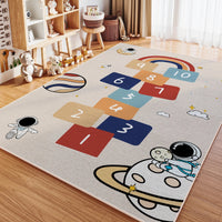 Alfombra de Pelo Cristal de VIKAMA para Habitación Infantil, Resistente a las Manchas, Lavable, para Dormitorio, Cama, Juego, Sala de Estar, Alfombra de Gateo, Decoración del Hogar