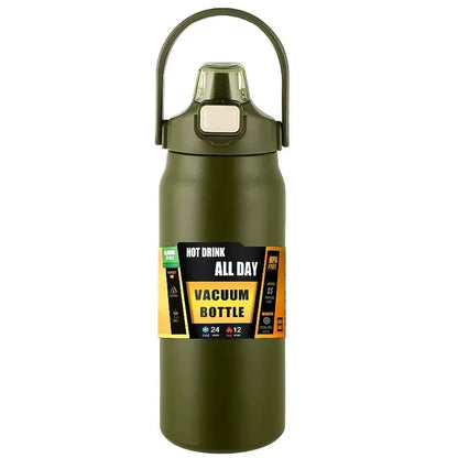 800-1500ML 304 Stainless Steel Thermal Mug Outdoor Thermos Bottle Portable Tumbler Vacuum Flasks Cold&Hot Straw Water Bottle