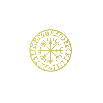 Viking Protection Runes Vegvisir Compass Talisman Red Vinyl Decal | Car and Laptop Decorative Sticker