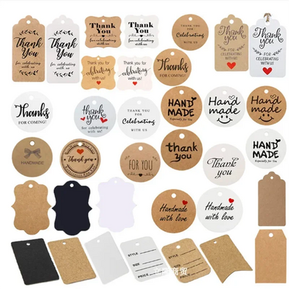 100pcs Kraft Tags with 20m Jute Twine | Handmade Gift Tag Set