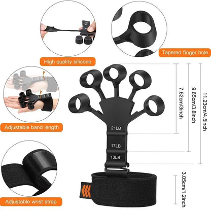 Fortalecedor de Dedos de 6 Niveles | Entrenador de Agarre Manual de Silicona para Guitarra y Deportes