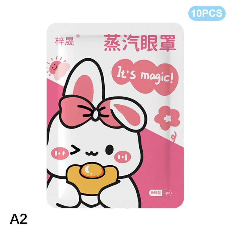 10Pcs Disposable Self-Heating Steam Eye Mask | Cartoon Sleep Aid & Eye Relaxation