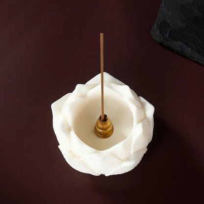 Ceramic Lotus Incense Burner Brass Gourd-shape Incense Holder Incense Stick Holder for Yoga Meditation Spa Home Decor