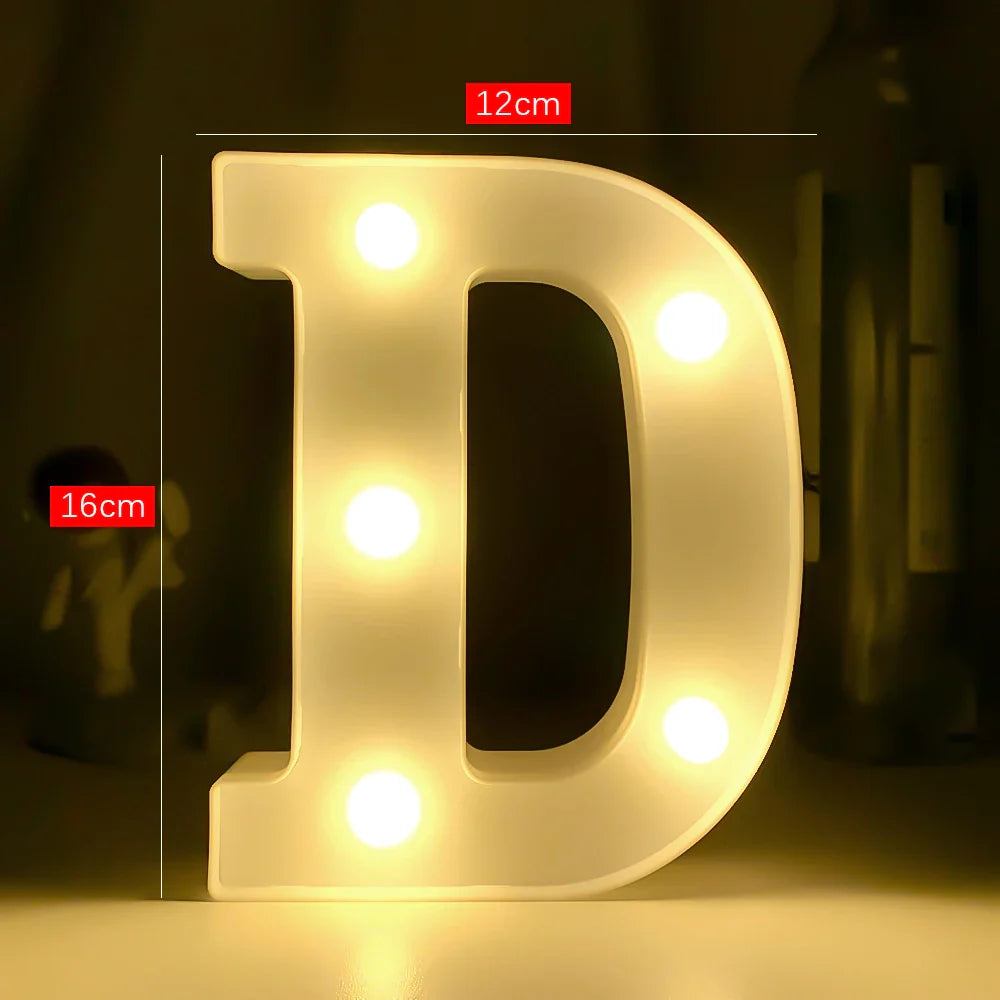 Creative Luminous Letter Night Light | Battery-Powered LED Decor for Parties
