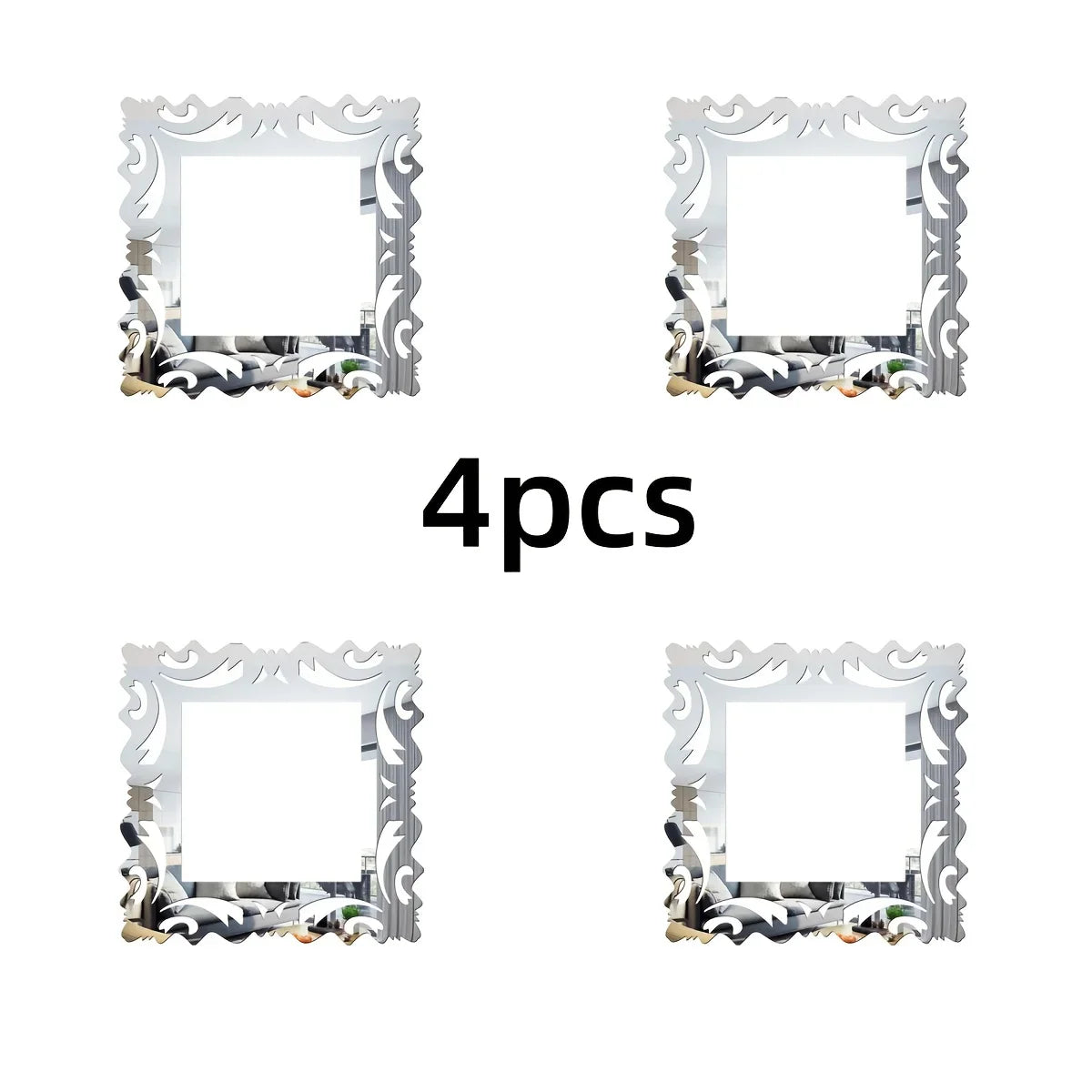 Mirror Style Switch Decals | 4 Pack Decorative Wall Stickers for Living Room