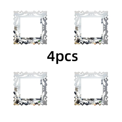 Mirror Style Switch Decals | 4 Pack Decorative Wall Stickers for Living Room