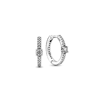 925 Silver Moon Star Earrings | White Zircon Love Pendant Jewelry for Women