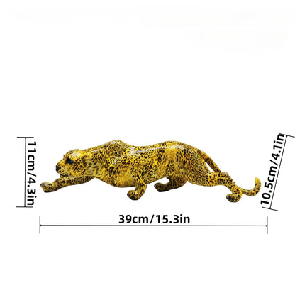 Décoration Intérieure Statue Guépard Sculpture Léopard en Résine Panthère Assise Figurine Ornement de Bureau Décoration Maison et Bureau