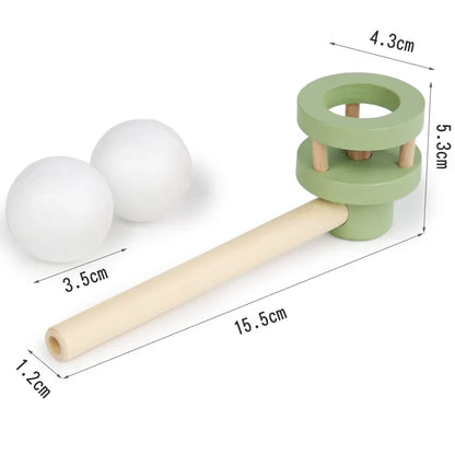 Wooden Balance Blowing Toys | Floating Blow Pipe Ball Game for Kids