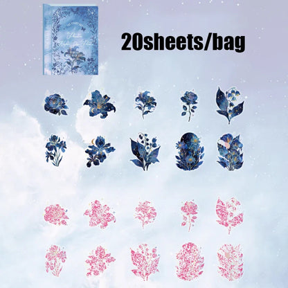 Mr. Paper 20pcs Floral Encounter PET Stickers | Botanical Theme Journal Decor