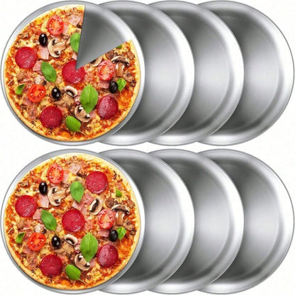 8pcs Assiette Ronde Épaisse en Acier Inoxydable Doré de Corée 17CM Assiette de Barbecue Plateaux de Service en Acier Assiettes