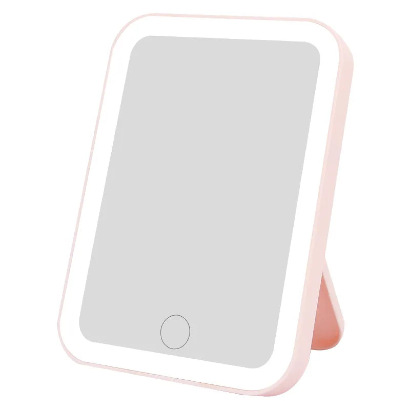 LED Vanity Makeup Mirror Touch Screen USB Rechargeable 3 Colors Dimmable Portable