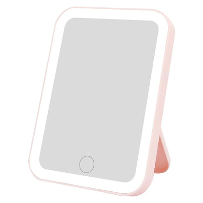 LED Vanity Makeup Mirror Touch Screen USB Rechargeable 3 Colors Dimmable Portable
